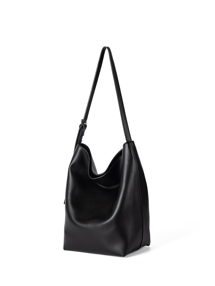 Large-capacity Bucket Solid Color Hand-carrying Shoulder Bag