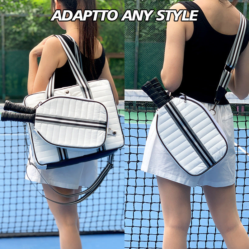 Striped Outdoor Neoprene Travel Portable Crossbody Shoulder Tennis Pack