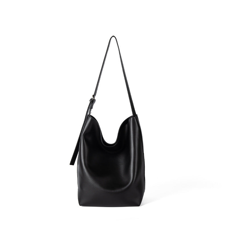 Large-capacity Bucket Solid Color Hand-carrying Shoulder Bag