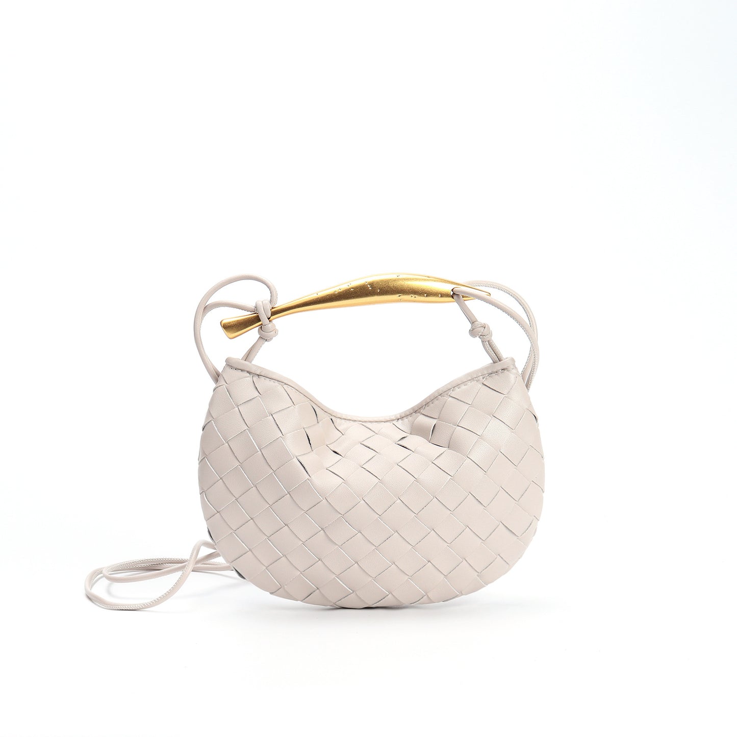 Woven Bag Fashion Cattlehide Leather Commuter Portable Shoulder Crossbody Bag