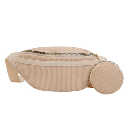Street Trend Canvas Corduroy Simple Casual Shoulder Bag