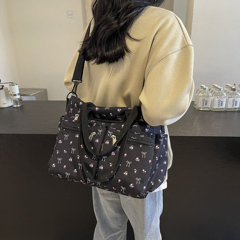 Retro Large Capacity Printed Tote Women's All-match Fashion Shoulder Bag