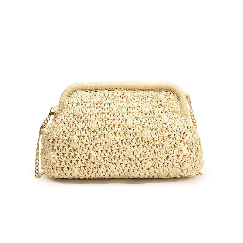 Fashion Woven Bag One Shoulder Hollow Out Beach Bag