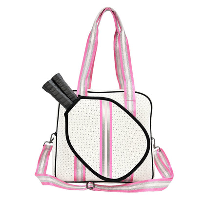 Striped Outdoor Neoprene Travel Portable Crossbody Shoulder Tennis Pack