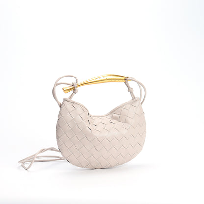 Woven Bag Fashion Cattlehide Leather Commuter Portable Shoulder Crossbody Bag