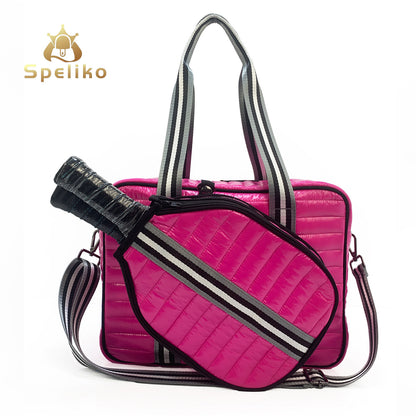 Striped Outdoor Neoprene Travel Portable Crossbody Shoulder Tennis Pack