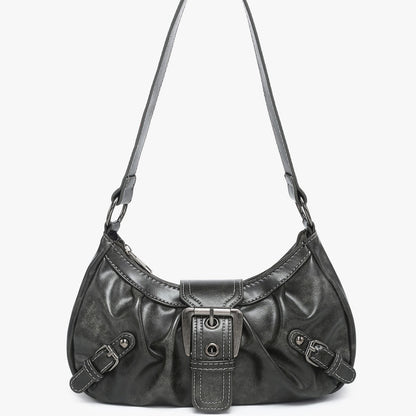 Women's Vintage Vintage Two-tone Leather Shoulder Bag