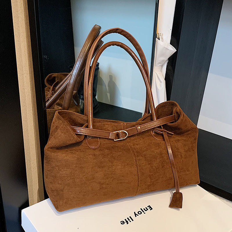 Retro Large-capacity Suede Shoulder Tote Bag