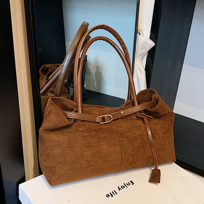Retro Large-capacity Suede Shoulder Tote Bag