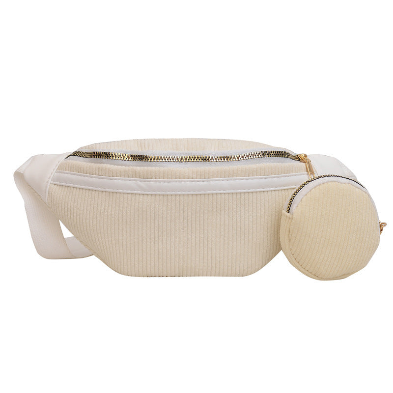 Street Trend Canvas Corduroy Simple Casual Shoulder Bag
