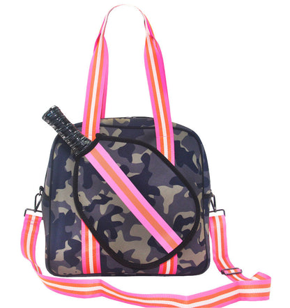 Striped Outdoor Neoprene Travel Portable Crossbody Shoulder Tennis Pack