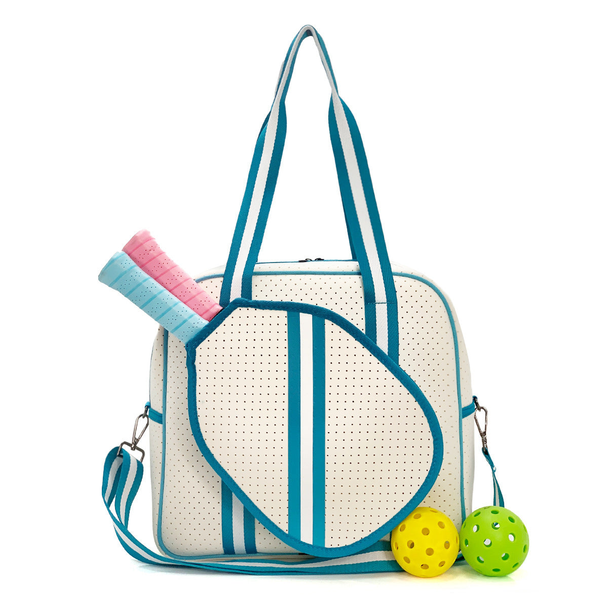 Striped Outdoor Neoprene Travel Portable Crossbody Shoulder Tennis Pack