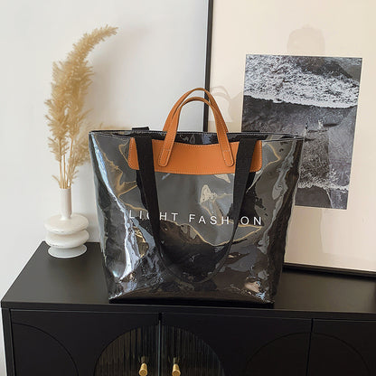 Fashion Tote Bag Special Texture Sewing Line Letter Shoulder Bag