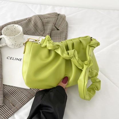 Fashionable Pleated Cloud Casual Fashionable Simple Texture Underarm Shoulder Bag
