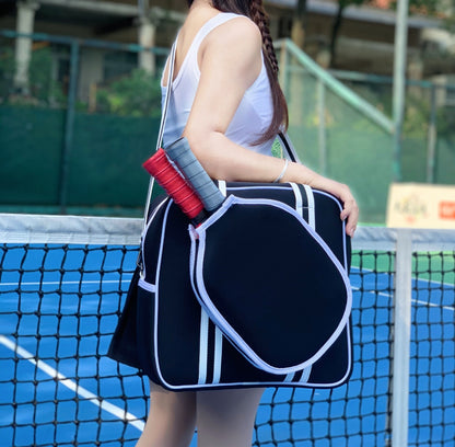 Striped Outdoor Neoprene Travel Portable Crossbody Shoulder Tennis Pack