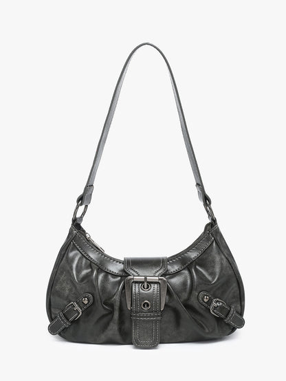 Women's Vintage Vintage Two-tone Leather Shoulder Bag
