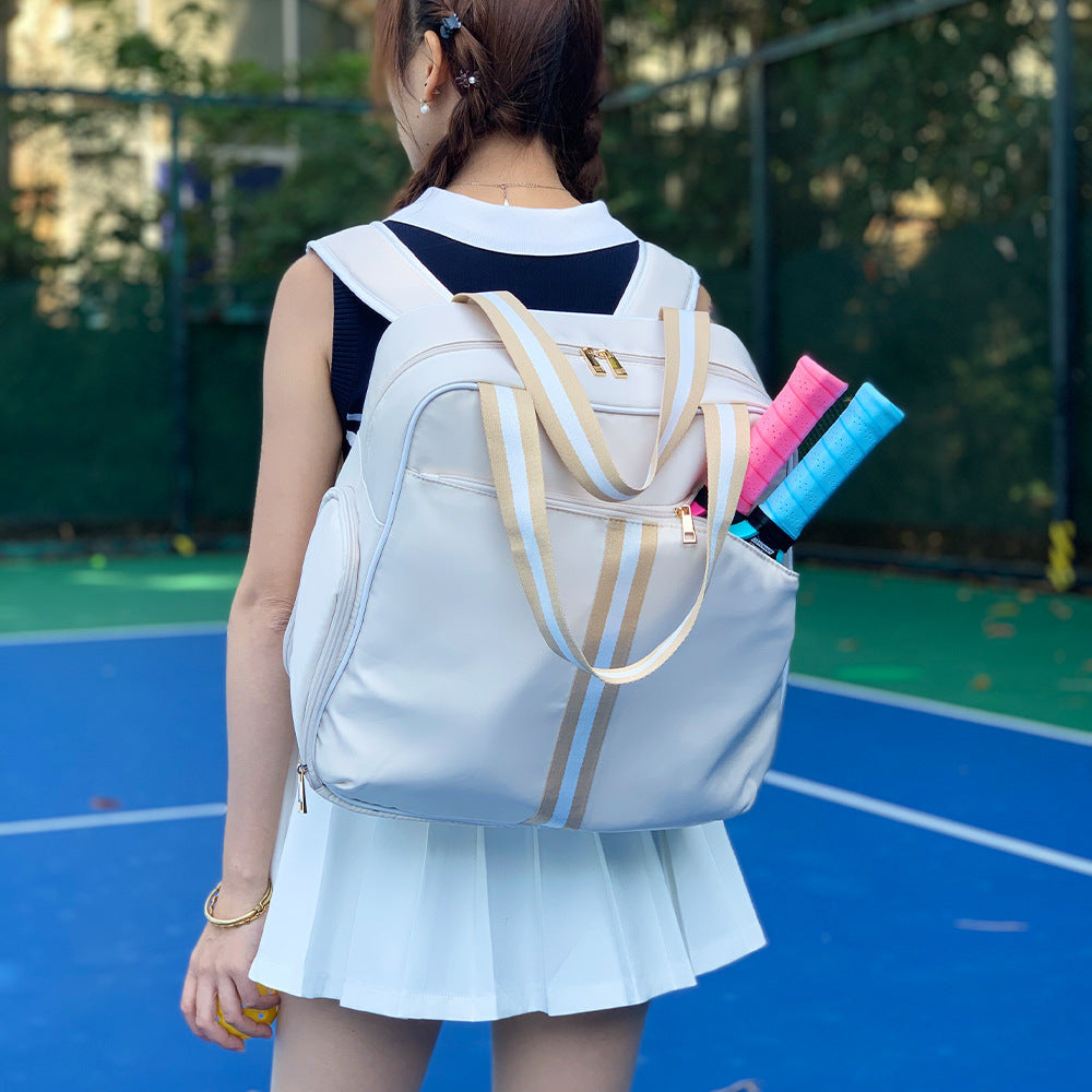 Striped Outdoor Neoprene Travel Portable Crossbody Shoulder Tennis Pack