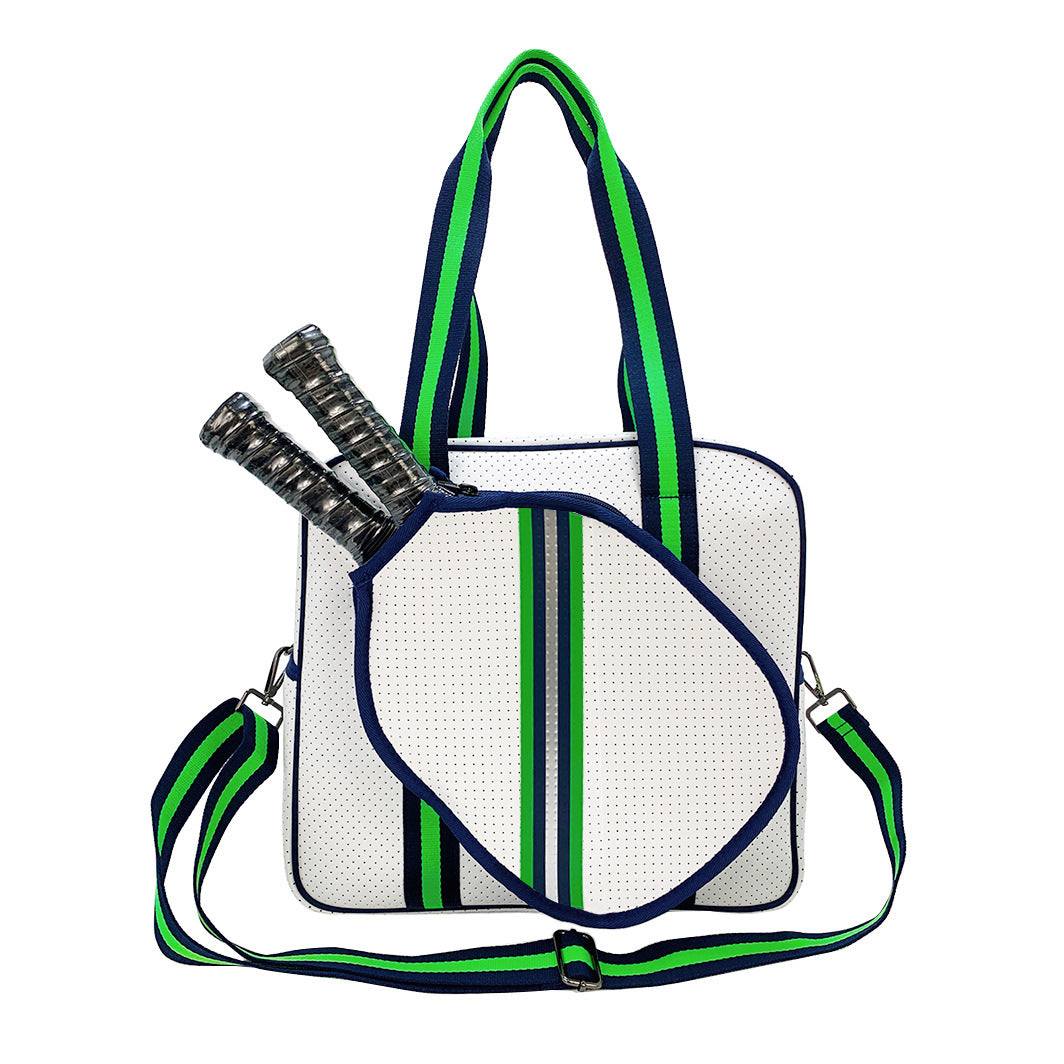 Striped Outdoor Neoprene Travel Portable Crossbody Shoulder Tennis Pack
