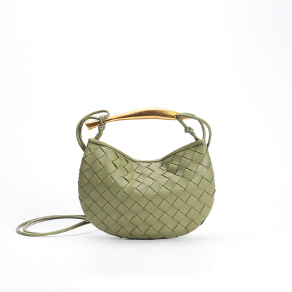 Woven Bag Fashion Cattlehide Leather Commuter Portable Shoulder Crossbody Bag