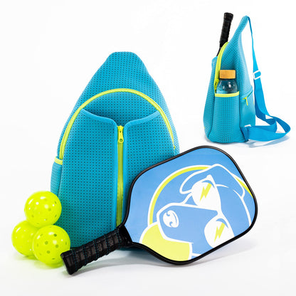 Striped Outdoor Neoprene Travel Portable Crossbody Shoulder Tennis Pack