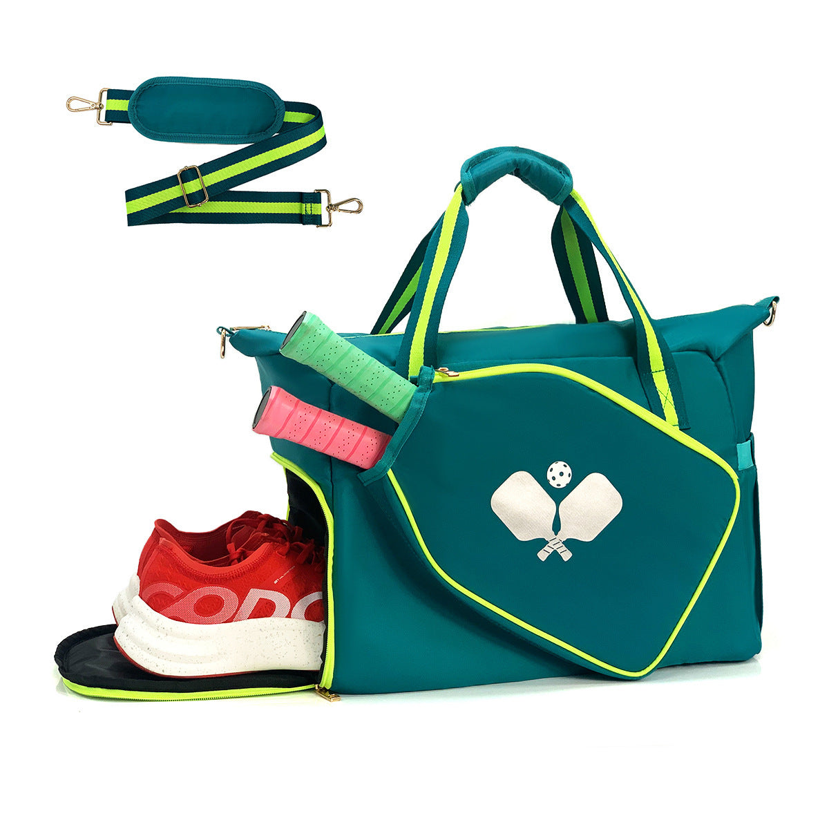 Striped Outdoor Neoprene Travel Portable Crossbody Shoulder Tennis Pack