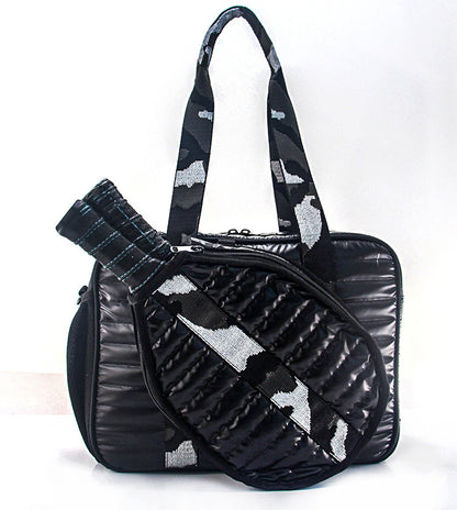Striped Outdoor Neoprene Travel Portable Crossbody Shoulder Tennis Pack