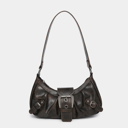 Women's Vintage Vintage Two-tone Leather Shoulder Bag