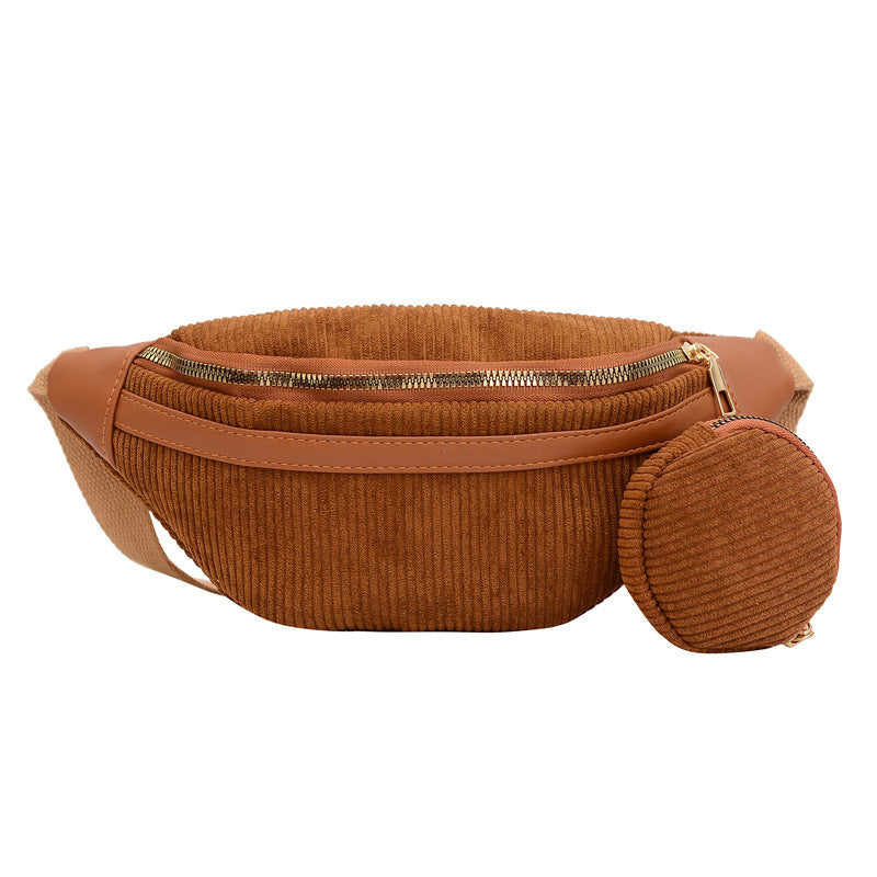 Street Trend Canvas Corduroy Simple Casual Shoulder Bag