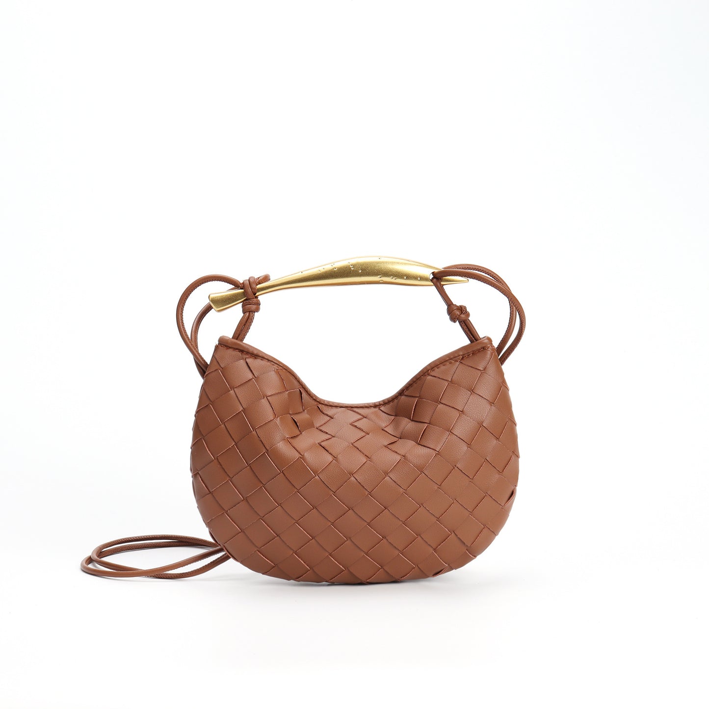 Woven Bag Fashion Cattlehide Leather Commuter Portable Shoulder Crossbody Bag