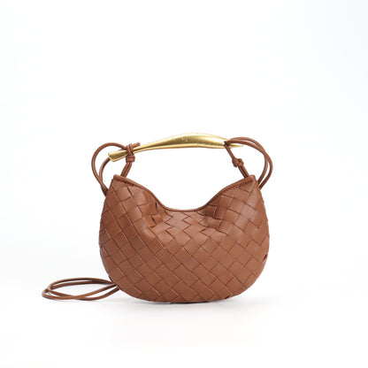 Woven Bag Fashion Cattlehide Leather Commuter Portable Shoulder Crossbody Bag