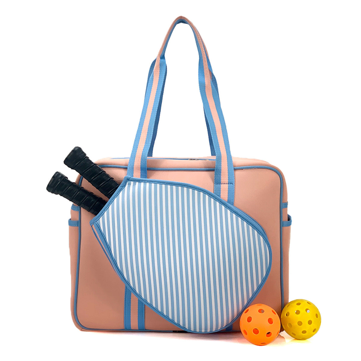 Striped Outdoor Neoprene Travel Portable Crossbody Shoulder Tennis Pack