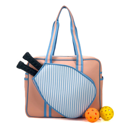 Striped Outdoor Neoprene Travel Portable Crossbody Shoulder Tennis Pack